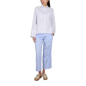 JEJIA Women's Striped Button-Up Shirt Women BLUE Shirts